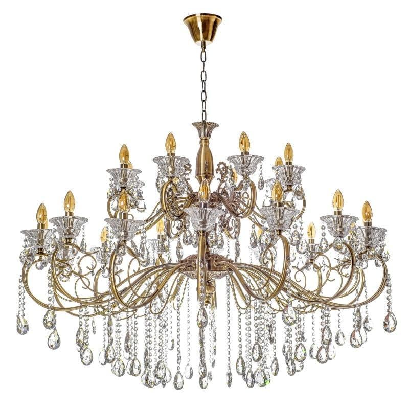 Люстра свеча подвесная хрустальная классическая Brille BCL-665S/24 E14 AB