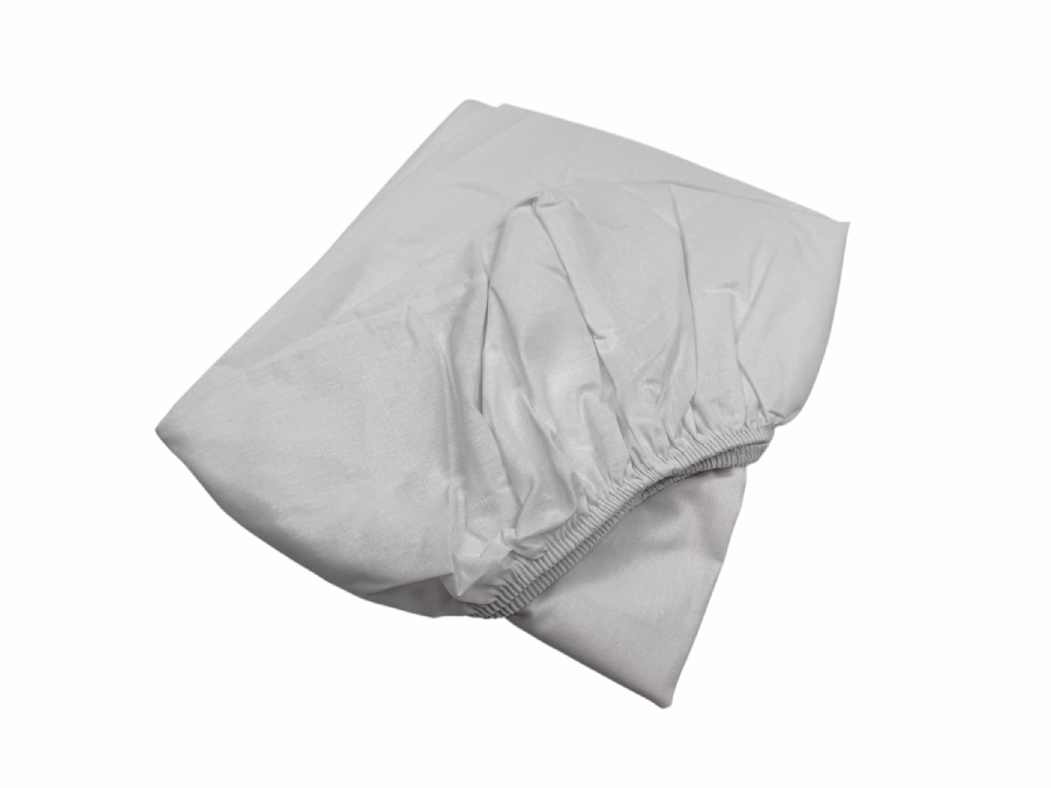 Простыня на резинке бязь 80x200 см Бело-серый (01741/x80) - фото 3 Простыня на резинке бязь 80x200 см Бело-серый (01741/x80) - фото 3