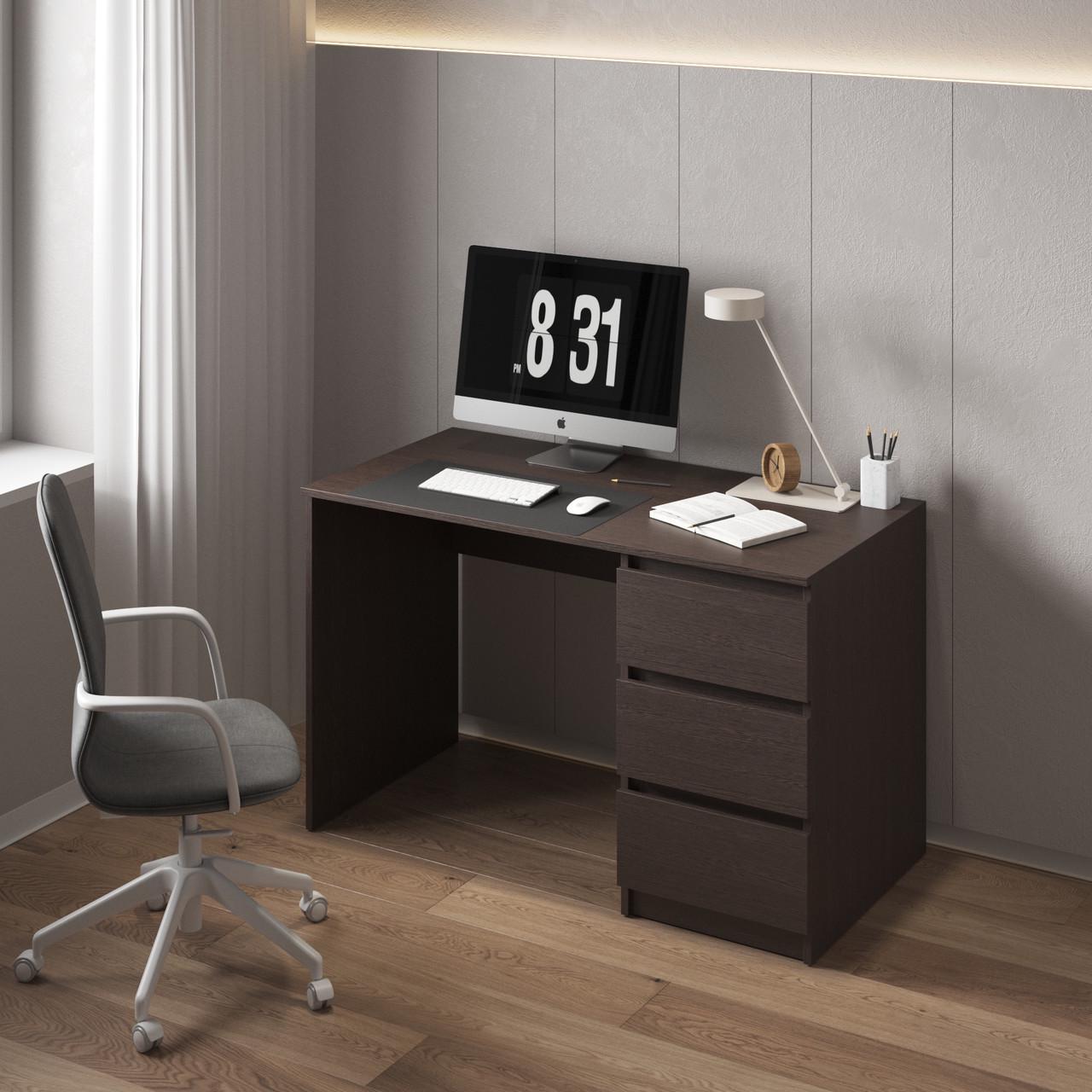 Стіл комп’ютерний з тумбою Вайс R-1 1200х600х755 мм Венге Темний (30469103) - фото 1 Стіл комп’ютерний з тумбою Вайс R-1 1200х600х755 мм Венге Темний (30469103) - фото 1