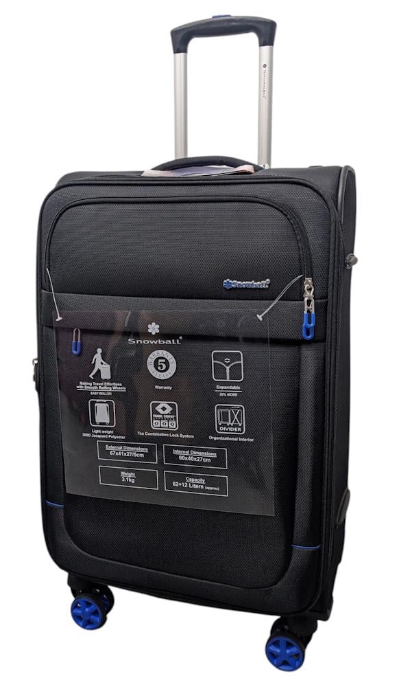 Чемодан средний Snowball 48203 жаккард-полиэстер М Черный