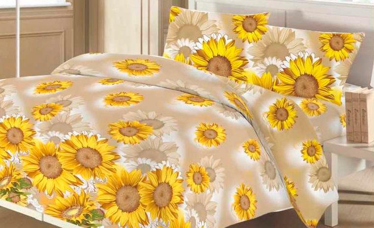 Комплект постільної білизни Zastelli 8385 Європейський бязь полуторне з простирадлом на гумці 145х210 см Жовтий