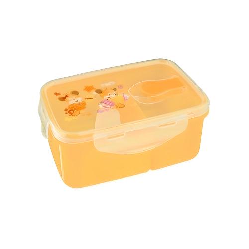 Ланч бокс харчовий з ложкою Stenson 1087 16x10x5 см Помаранчевий