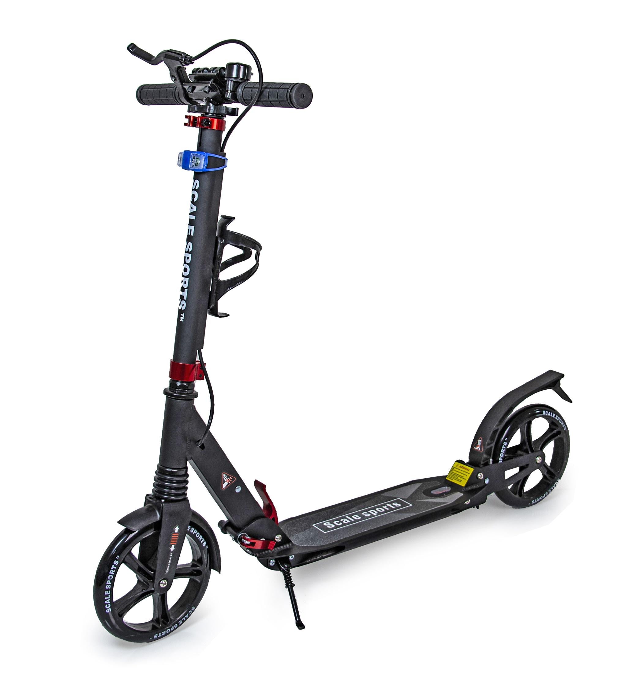 Самокат двухколесный Scale Sports SS-10 ручной тормоз Led-фонарь Black (399829199)