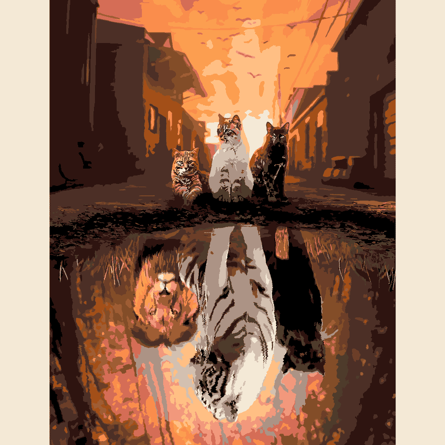 Картина по номерам Rosa Start Три кошки 35x45 см в коробке (Az1-4823098525134)