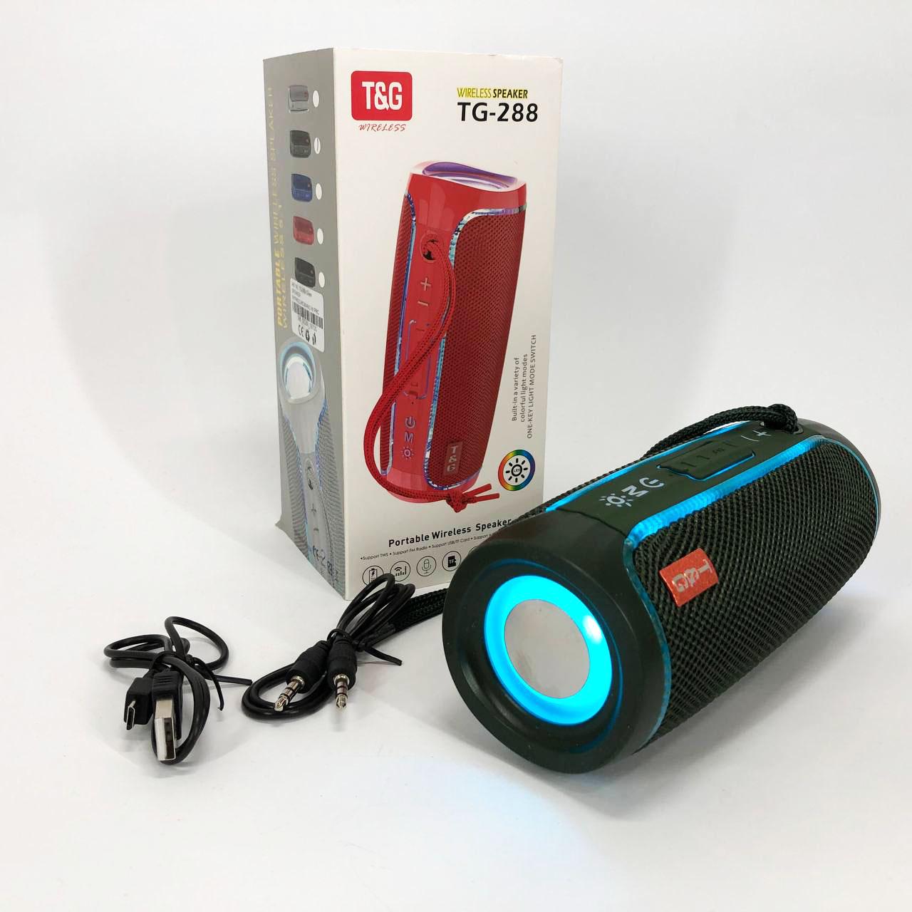 Портативна колонка Bluetooth з LED підсвічуванням Зелений (TG288) - фото 4