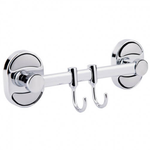 Планка з гачками для рушників Frap F1915-2 подвійний Хром (126661)