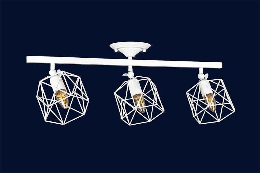 Люстра потолочная линейная Levistella 756XPR101F-3 Лофт с тремя металлическими плафонами Белый (1887931054) - фото 2