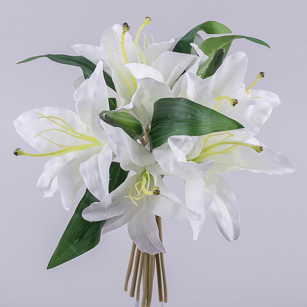Искусственные цветы Букет лилии Белый (3242-1)