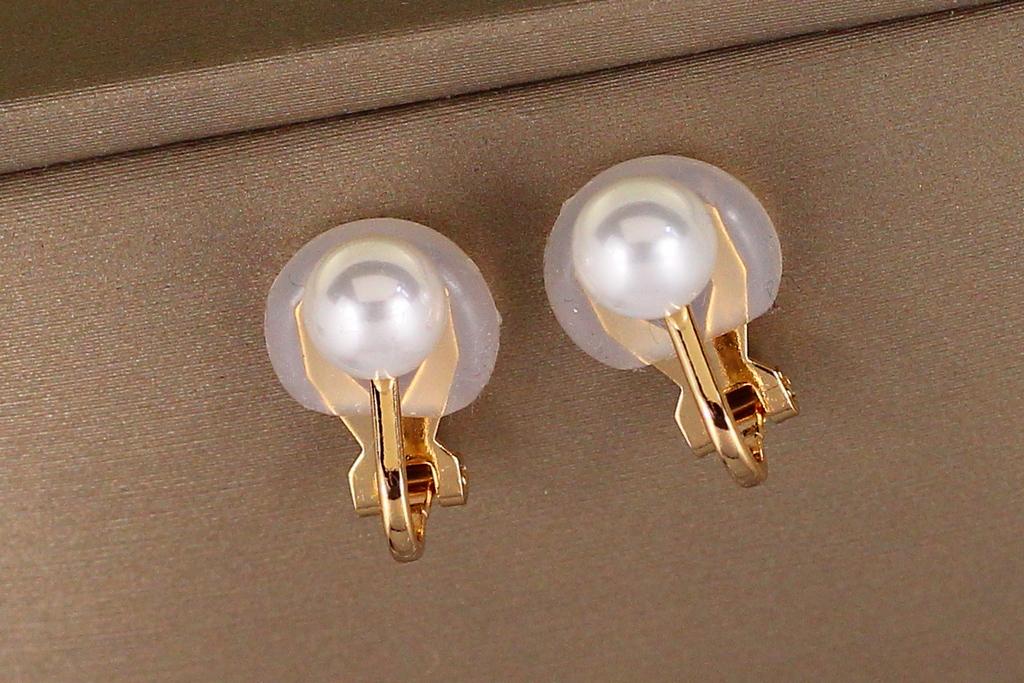 Серьги клипсы Xuping Jewelry жемчужина 1,5 см Золотистый (27109523)