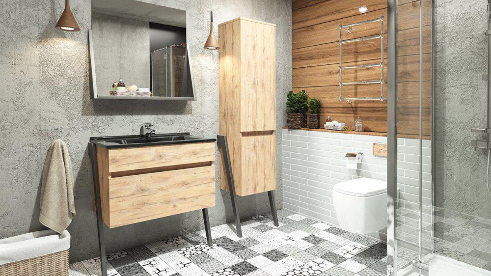 Підвісна тумба з умивальником Aquanil Karkaleç 85