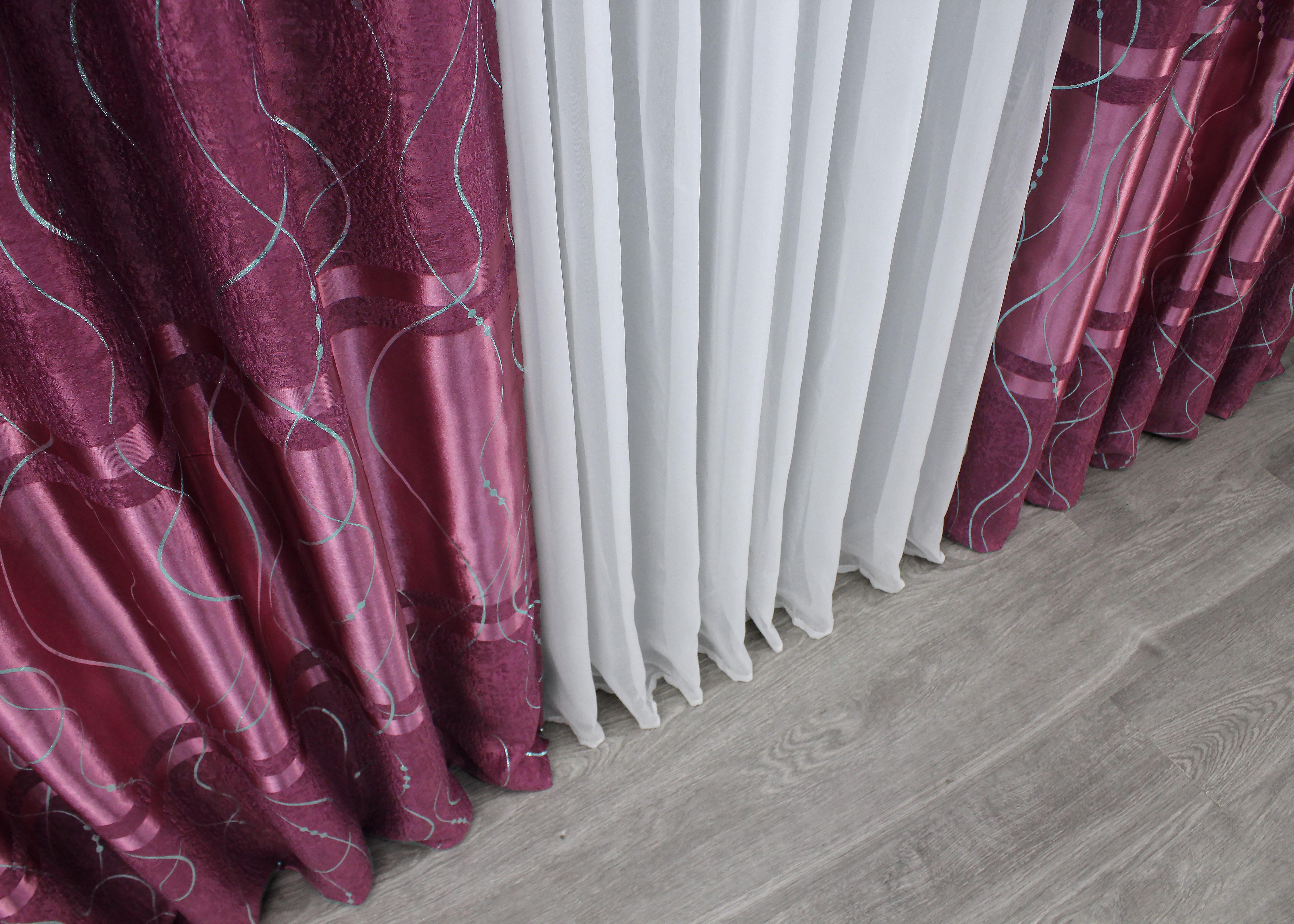 Комплект готовых штор VR-Textil Софт Лиана №459ш 150х270 см 2 шт. Малиновый (30-199) - фото 10 Комплект готовых штор VR-Textil Софт Лиана №459ш 150х270 см 2 шт. Малиновый (30-199) - фото 10