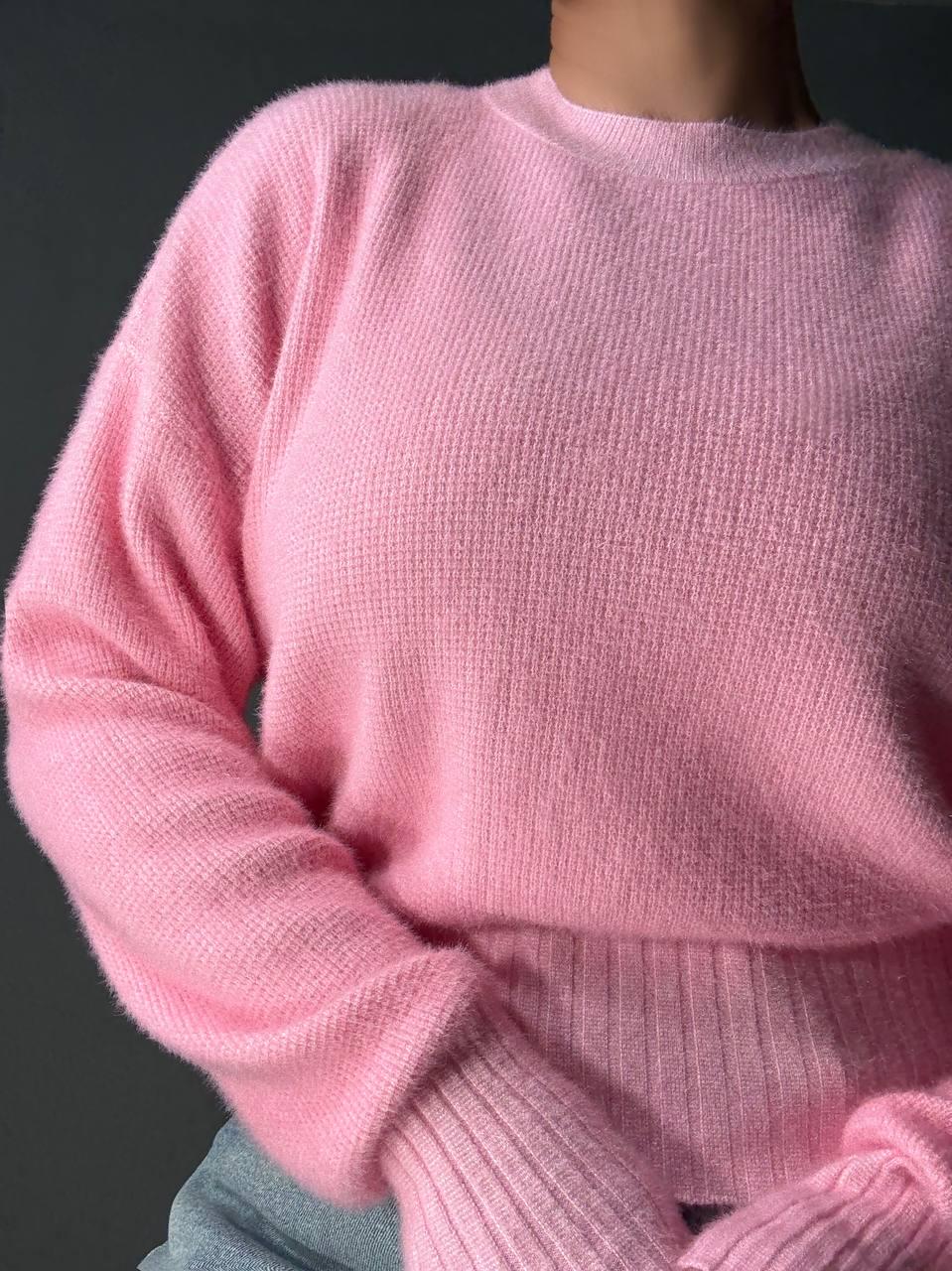 Светр жіночий Fancy Matinee 7571 вафельний з ангори оверсайз OS Рожевий (4987) - фото 7 Светр жіночий Fancy Matinee 7571 вафельний з ангори оверсайз OS Рожевий (4987) - фото 7