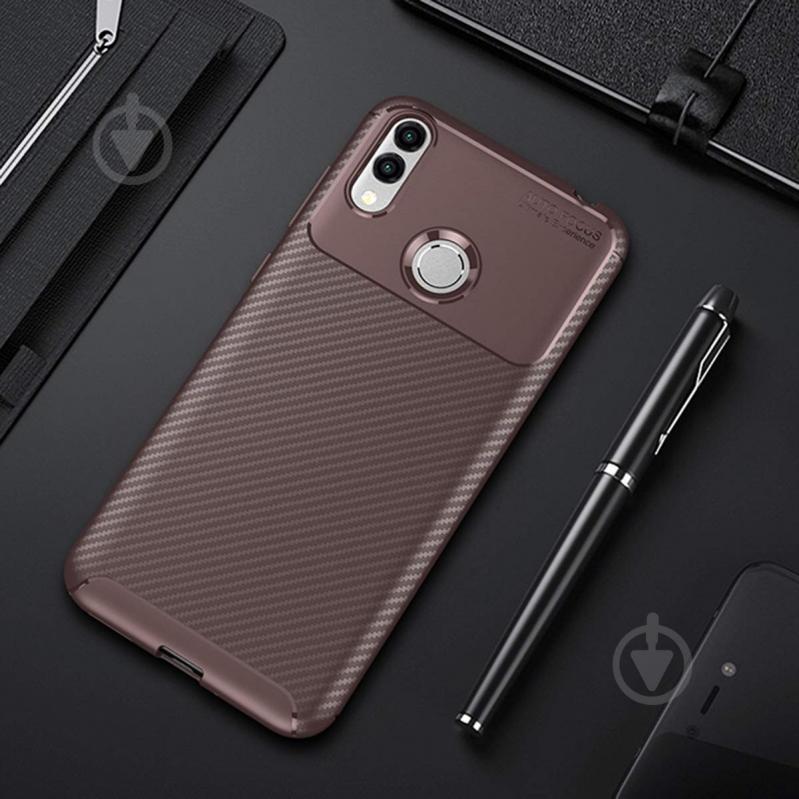 Чохол Carbon Case Honor 8C Коричневий (hub_XmGh44072) - фото 4