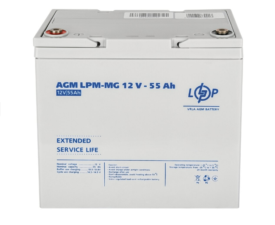 Аккумулятор мультигелевый для ИБП LogicPower LPM-MG 12V-55 Ah - фото 4 Аккумулятор мультигелевый для ИБП LogicPower LPM-MG 12V-55 Ah - фото 4