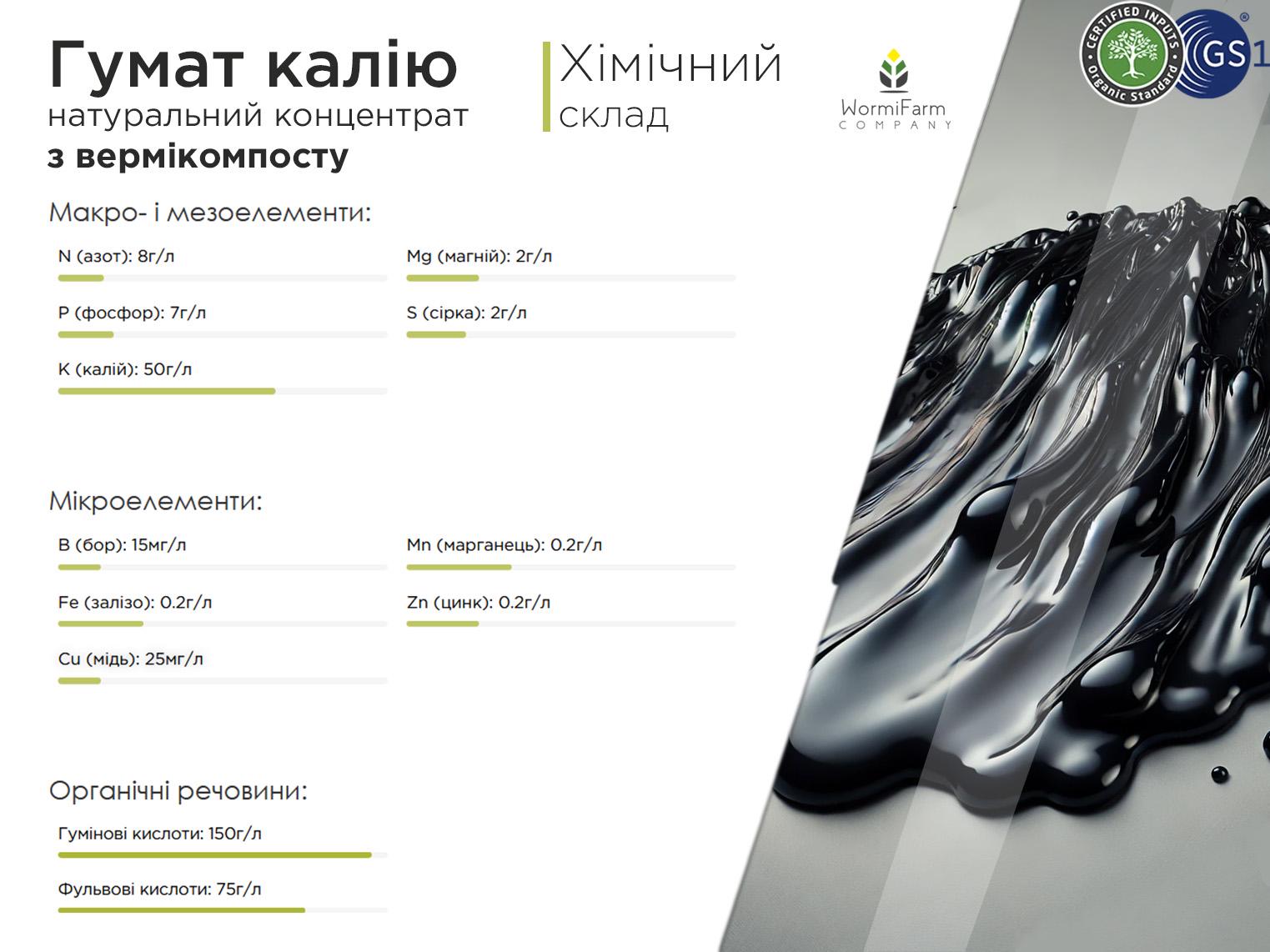 Гумат калію WormiFarm 1000 л - фото 3 Гумат калію WormiFarm 1000 л - фото 3