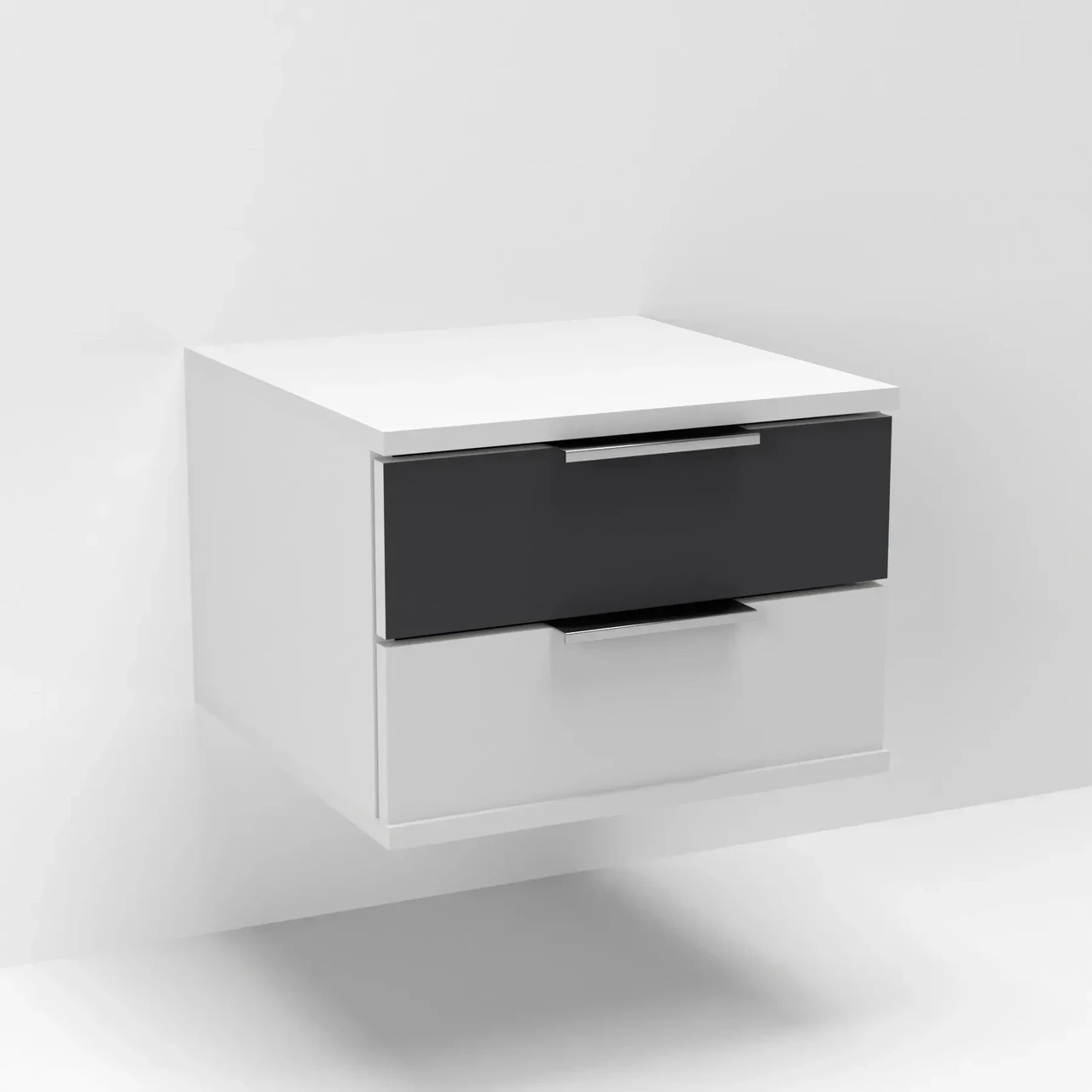 Тумба навесная прикроватная Kontinent Kristal 40х40х29 см Белый/Антрацит (59321069) - фото 2