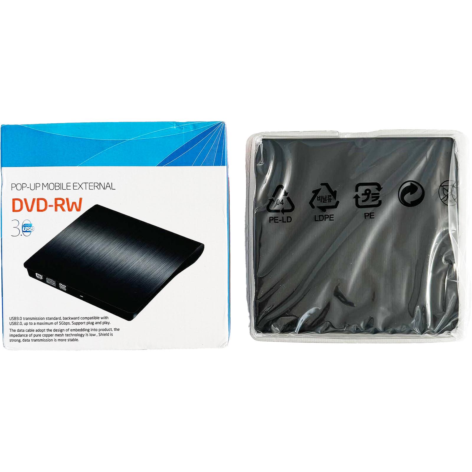 Оптический привод внешний AMMTOO CD-DVD USB 3.0/DVD-R DVD-RW Black - фото 3