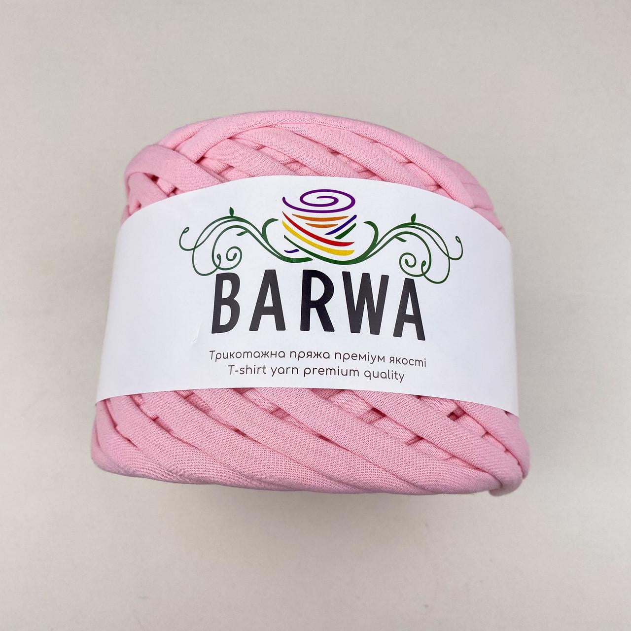 Пряжа трикотажная Barwa плоская Розовый №26 (3017499770)