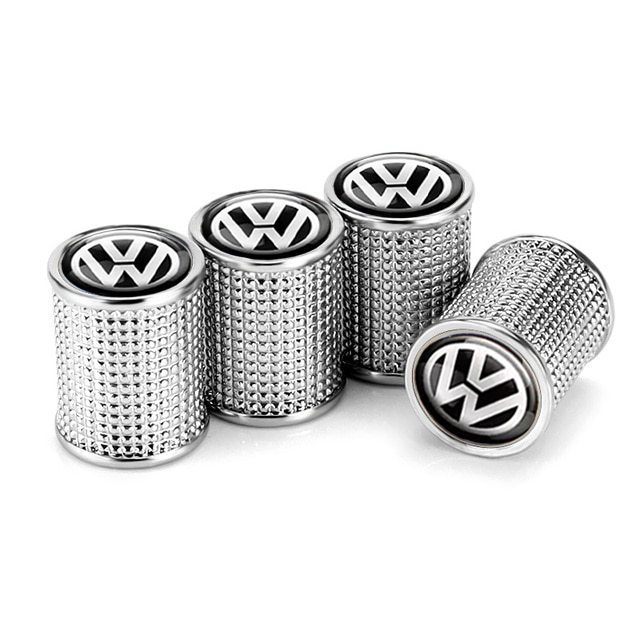 Набор колпачков на ниппель SUNROZ Caps для автомобиля Volkswagen Lux 4 шт. Silver (A67512)