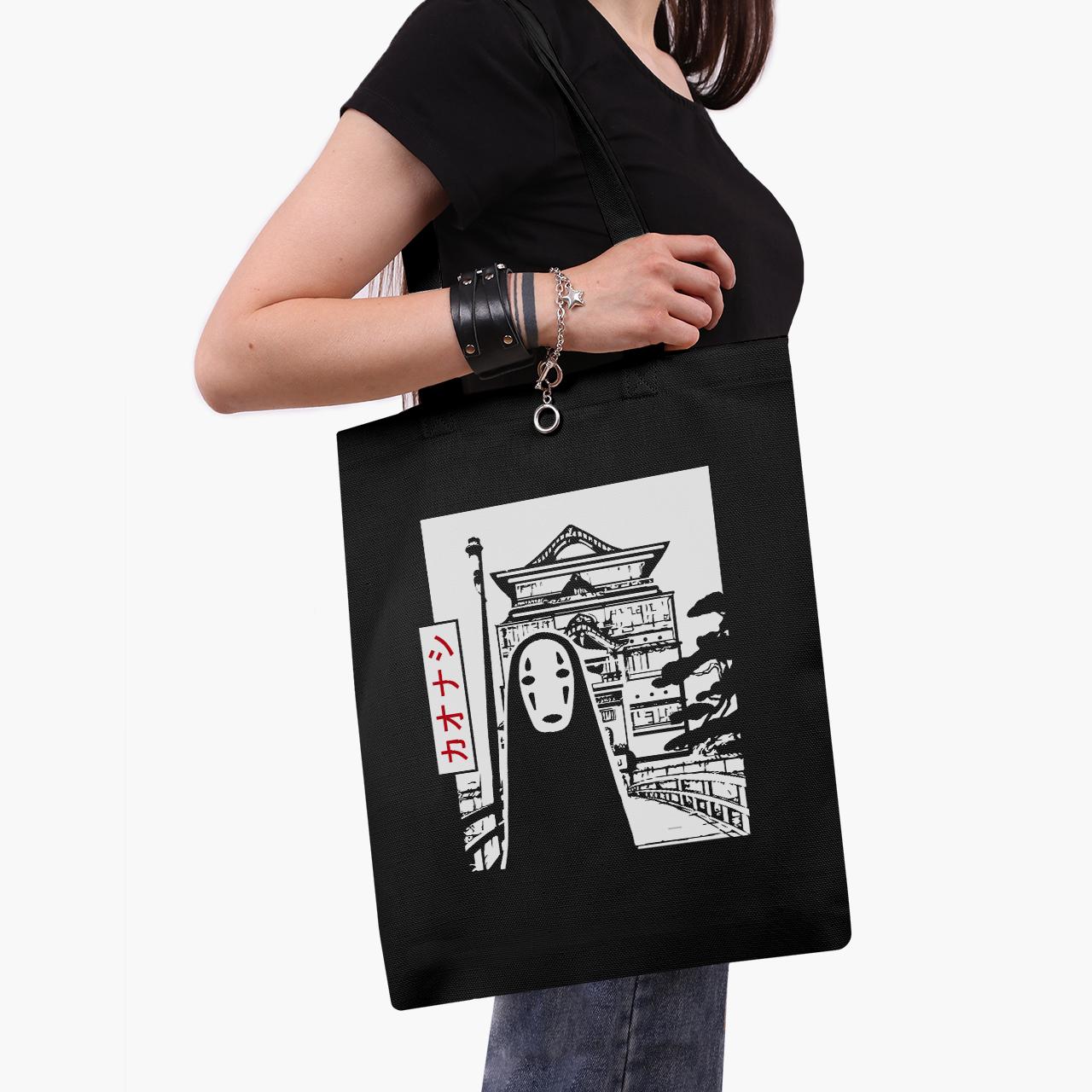 Эко сумка шоппер Безликий Бог Каонаси Spirited Away 41х35 см Черный (9227-2648-BK)