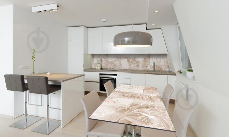 Наклейка виниловая на стол Zatarga «Бежевые Розы» 650х1200 мм Z180842/1st Наклейка виниловая на стол Zatarga «Бежевые Розы» 650х1200 мм Z180842/1st