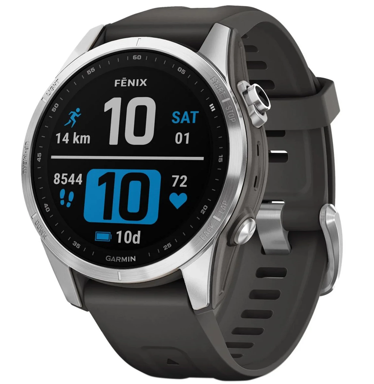 Смарт-годинник Garmin Fenix 7S Silver with Graphite Band (010-02539-00/01)