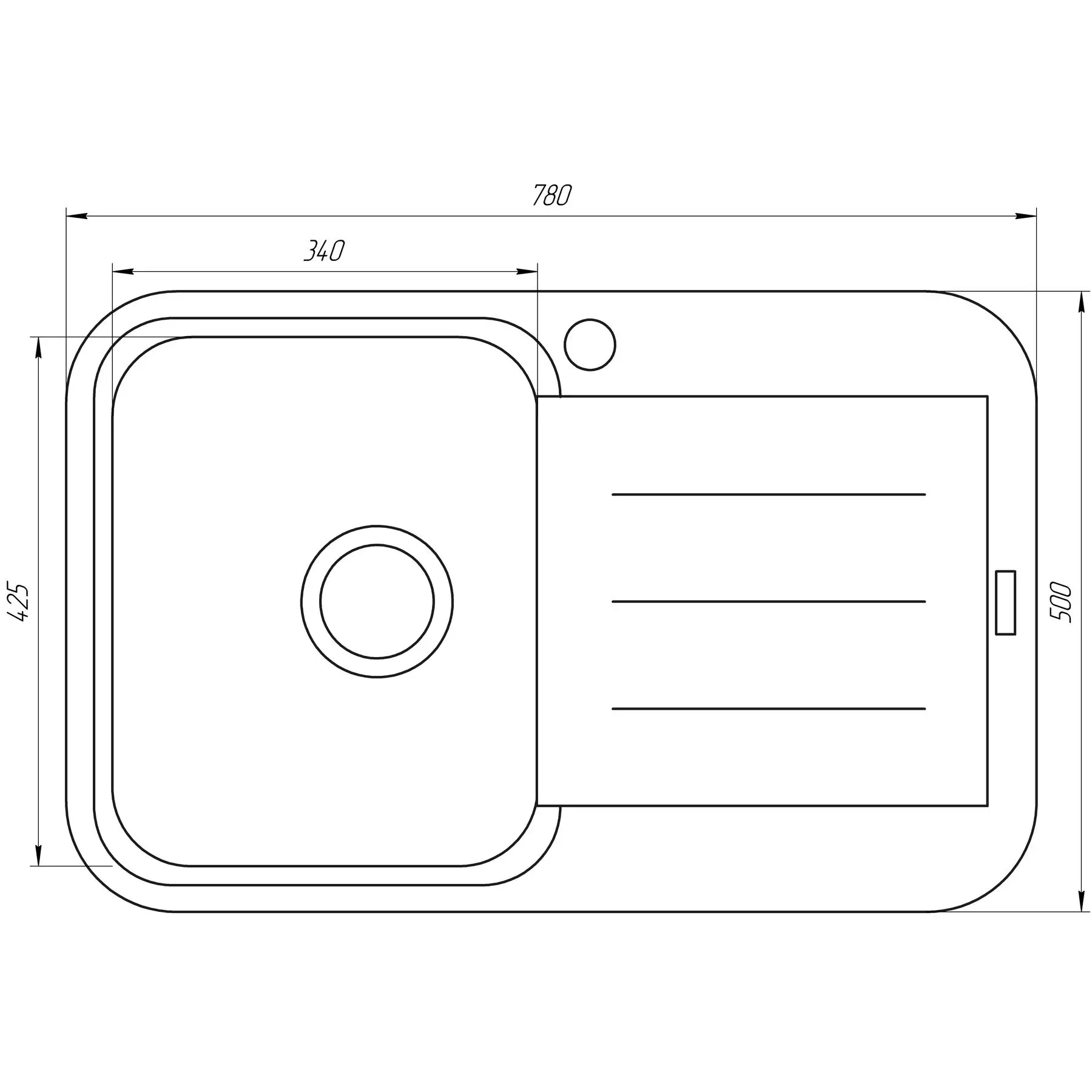 Мийка гранітна Globus Lux OBER 780х500 мм Мокко (GSR-000023496) - фото 6