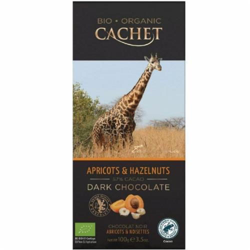 Шоколад Черный Cachet Dark with Apricots Hazelnuts какао 100 г (21346)