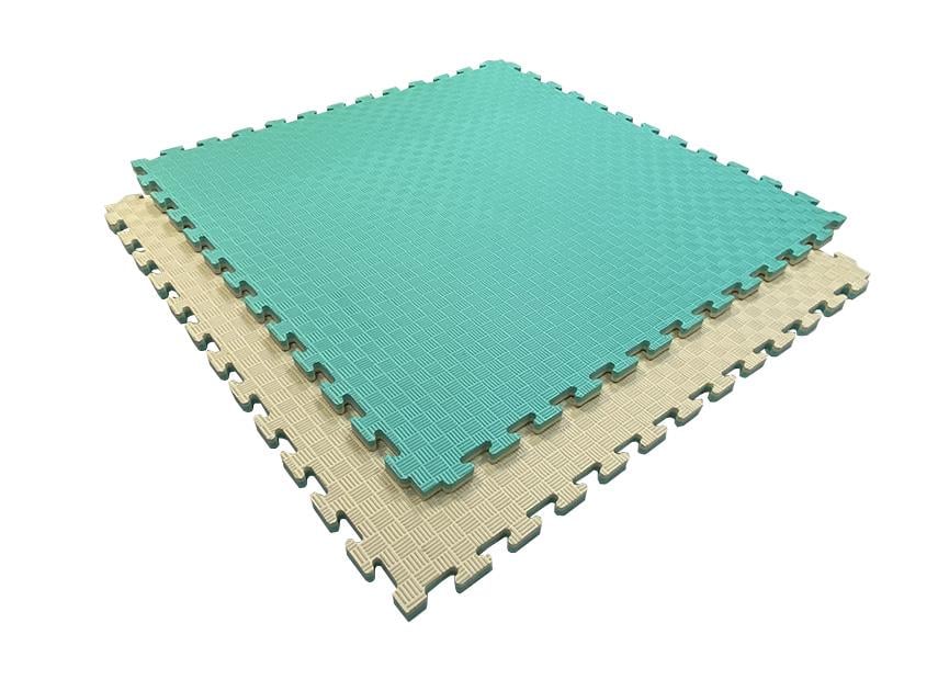 Мат-татами Ласточкин хвост 20 мм 1х1 м Бежево-бирюзовый (1507618230)