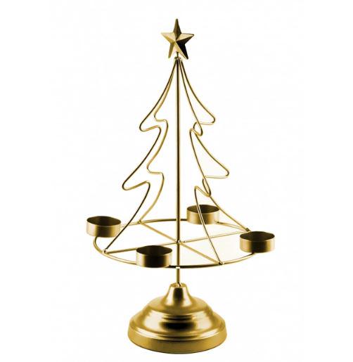 Свічник новорічний металевий Santa Lila Золотий (35704)