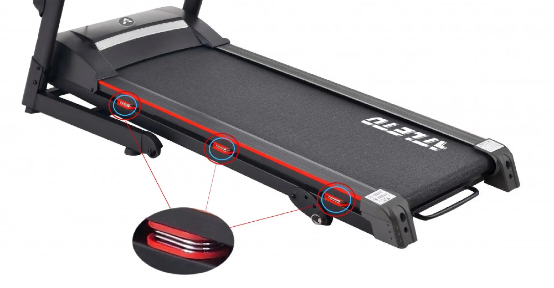 Бігова доріжка Atleto A2 електрична з масажером 115х42 см Чорний (132-76-50000002) - фото 4 Бігова доріжка Atleto A2 електрична з масажером 115х42 см Чорний (132-76-50000002) - фото 4