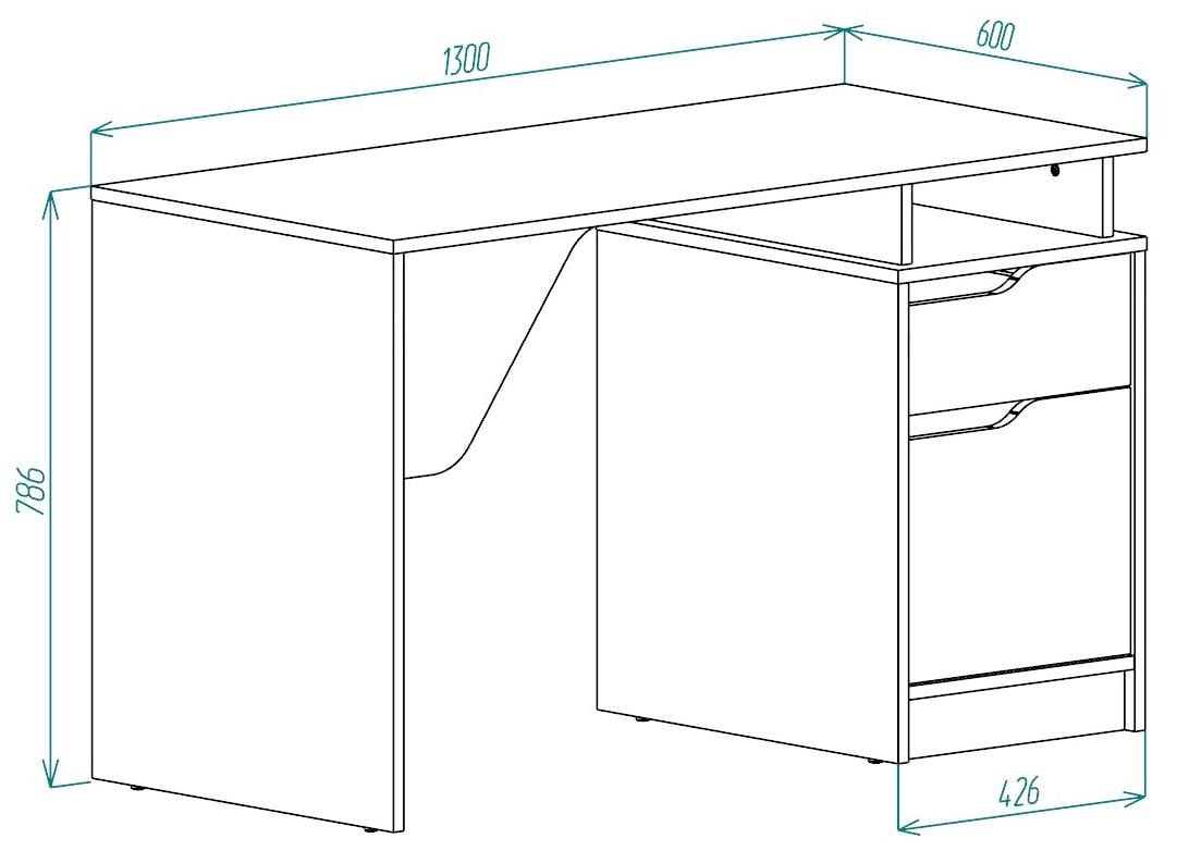 Cтол письменный Intarsio Nord 2R дуб экспрессив Бронзовый/Белый бриллиант (11671571) - фото 6 Cтол письменный Intarsio Nord 2R дуб экспрессив Бронзовый/Белый бриллиант (11671571) - фото 6