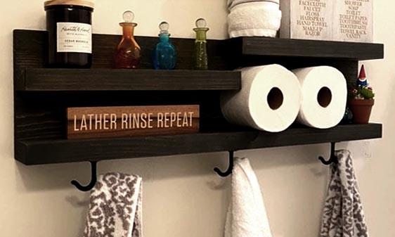 Полка для ванной из дерева Хинтер Венге (ВНП/009012) Полка для ванной из дерева Хинтер Венге (ВНП/009012)