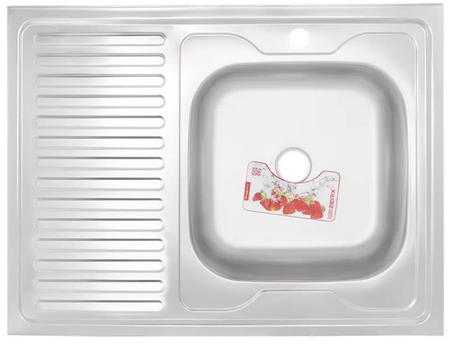 Тумба для кухни с мойкой 80х60 0,6 мм правая чаша смеситель и сифон Трюфель - фото 11