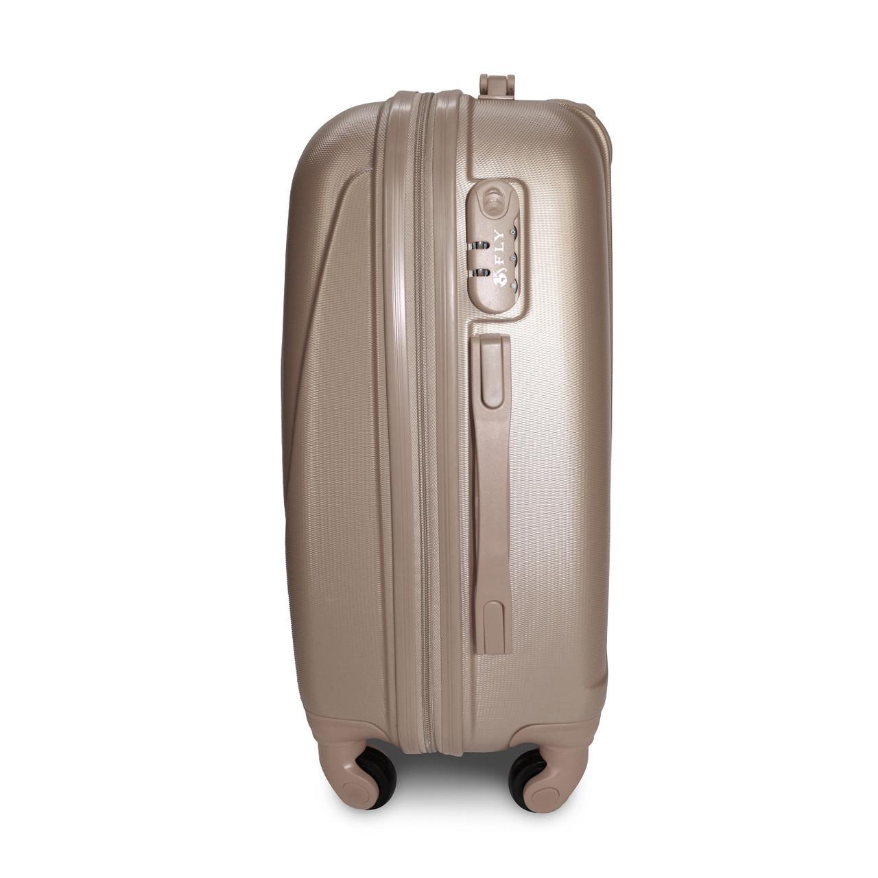 Чемодан пластиковый Fly 310 S на 4 колесах Шампань (CEKRBFL310SM4SHA) - фото 6