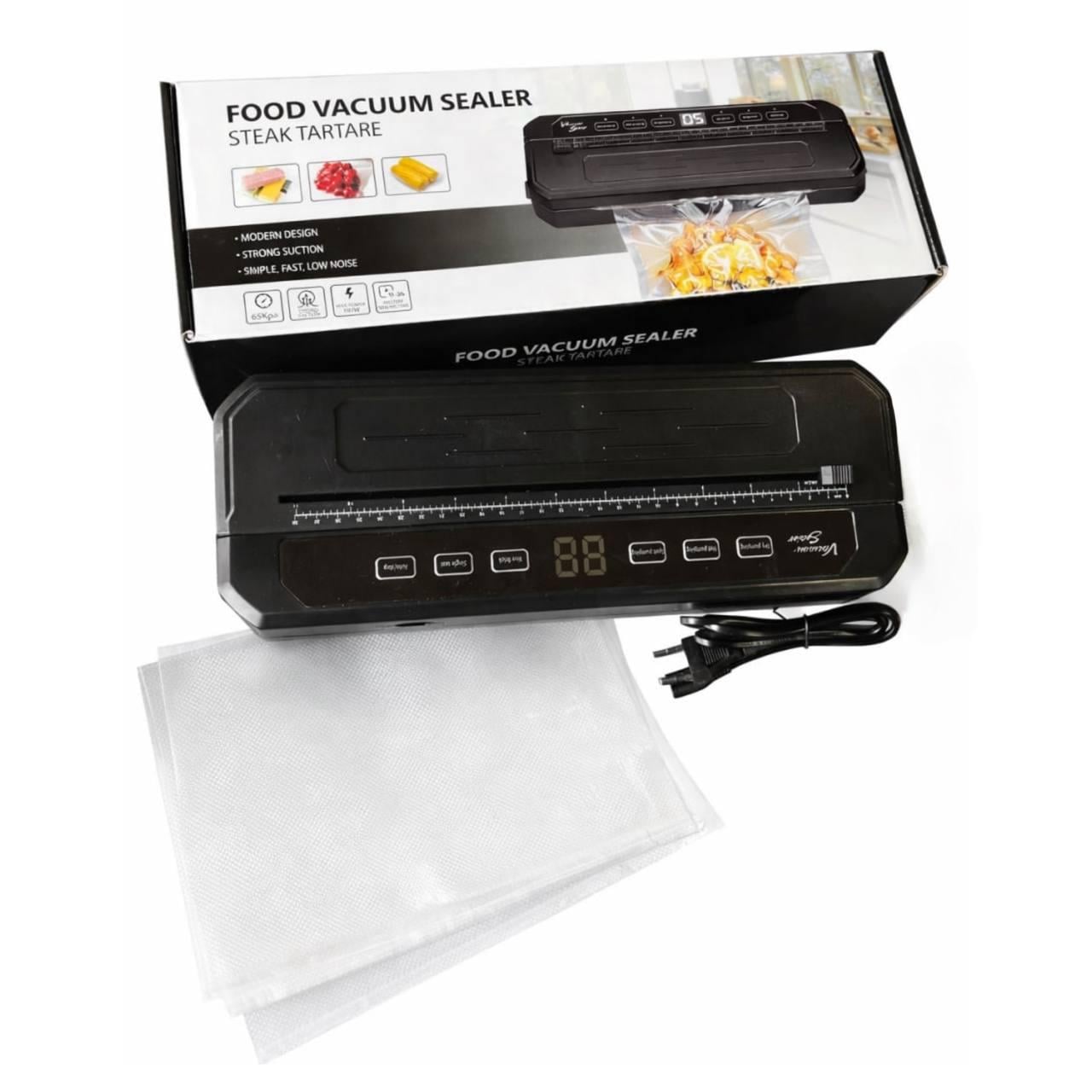 Вакуумный упаковщик Food Vacuum Sealer с резаком и пакетами Черный (89487079) Вакуумный упаковщик Food Vacuum Sealer с резаком и пакетами Черный (89487079)