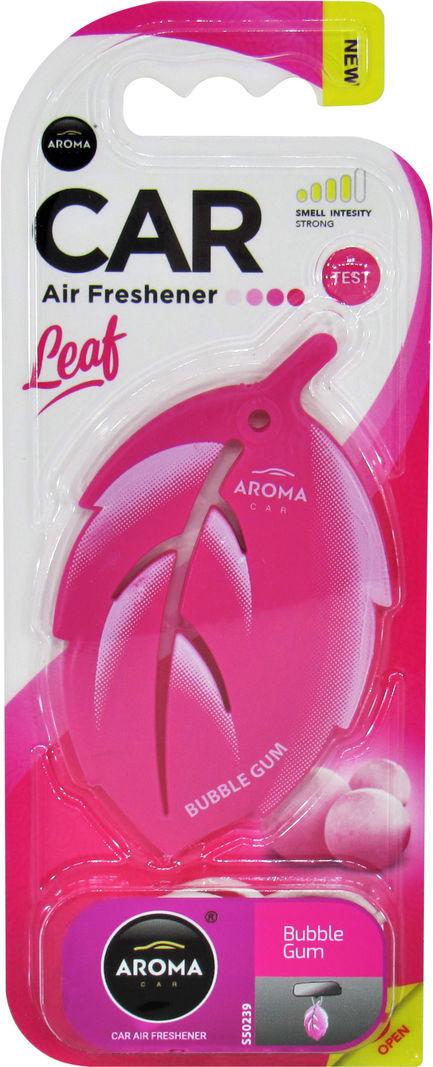 Ароматизатор для авто Aroma Car Leaf 3d Bubble Gum на зеркало твердый (0302007)