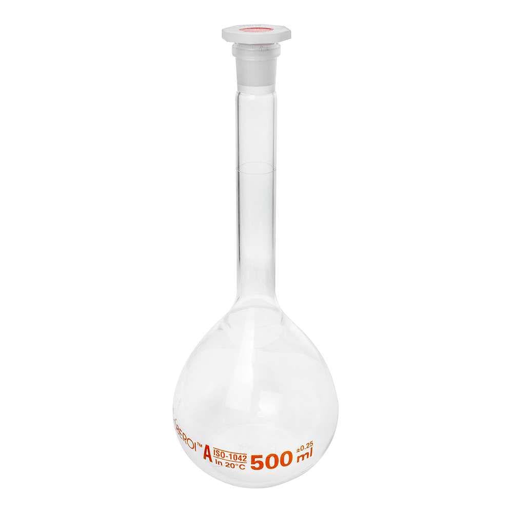 Колба мерная с одной отметкой и пластмассовой пробкой 500 мл (12475)