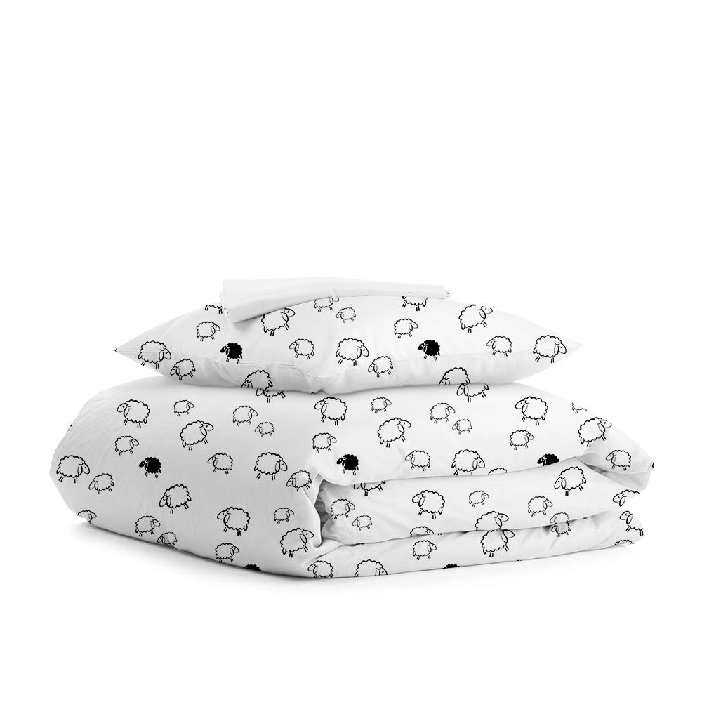Комплект подросткового постельного белья Cosas Sheep Zig White 155х215 см на резинке (4822052036952)
