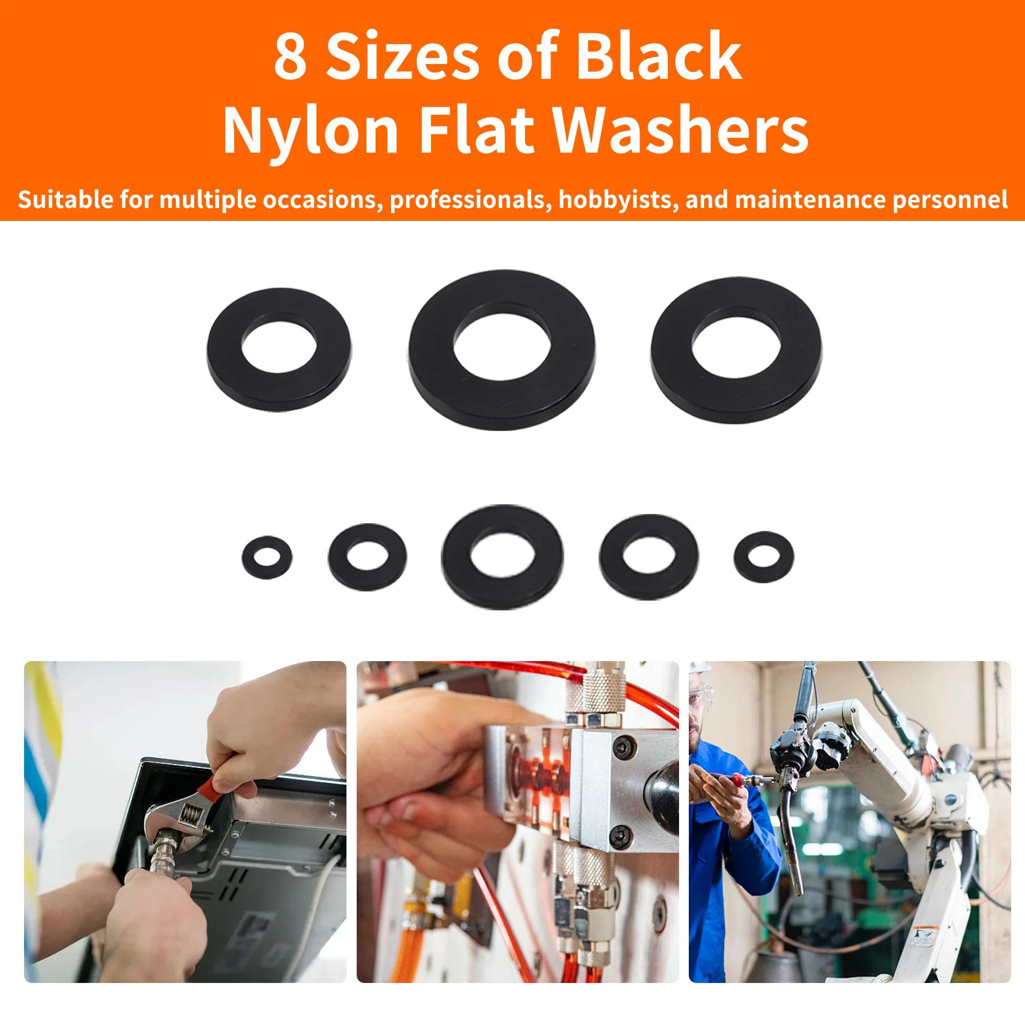 Набір пластикових шайб нейлонових M2/M2.5/M3/M4/M5/M6/M8/M10 500 шт. Чорний (527524) - фото 3 Набір пластикових шайб нейлонових M2/M2.5/M3/M4/M5/M6/M8/M10 500 шт. Чорний (527524) - фото 3