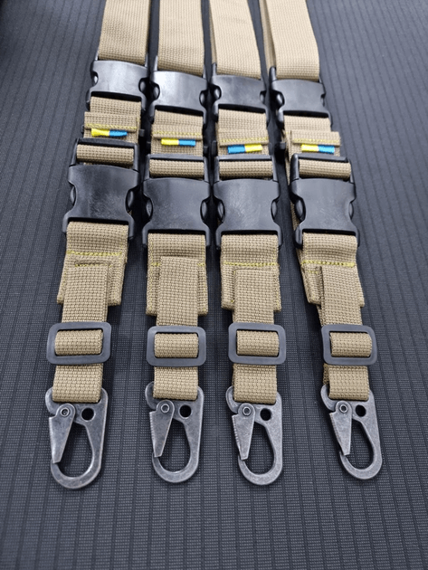 Ремінь триточковий з карабіном та утяжкою Койот (three-point-1-kt) - фото 8 Ремінь триточковий з карабіном та утяжкою Койот (three-point-1-kt) - фото 8