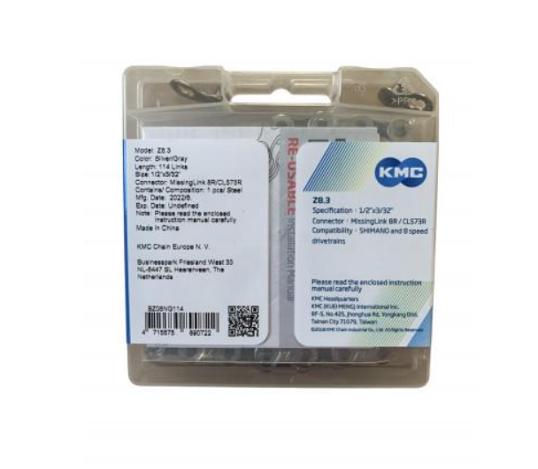 Цепь на велосипед KMC Z8.3 1/2x3/32 114 звеньев с замком Silver/Gray (BZ08NG114) - фото 2