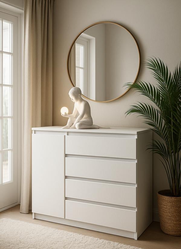 Комод Мастер Форм Брайт левосторонний 1000х376х950 мм Белый (20116)