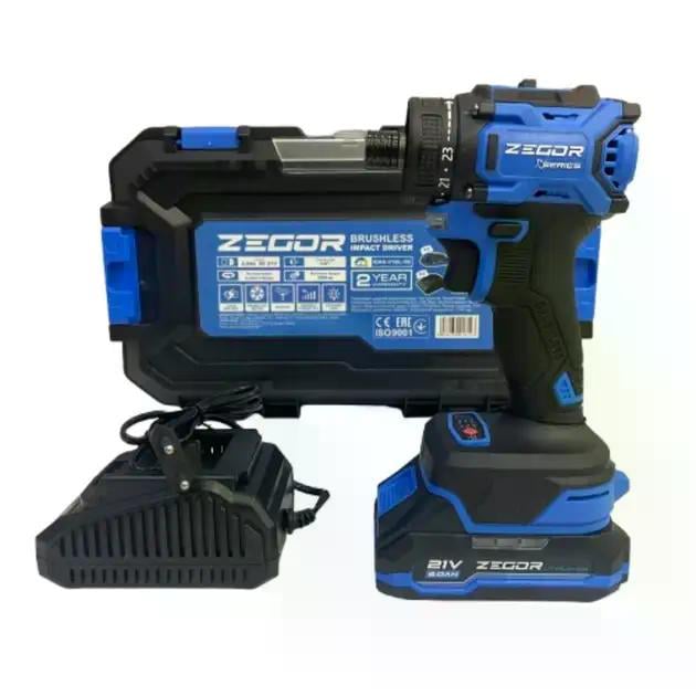 Шуруповерт аккумуляторный Zegor IDAX-21BL-50 X АКБ 1 шт. 21V 2 Ah патрон импакт (38124433)