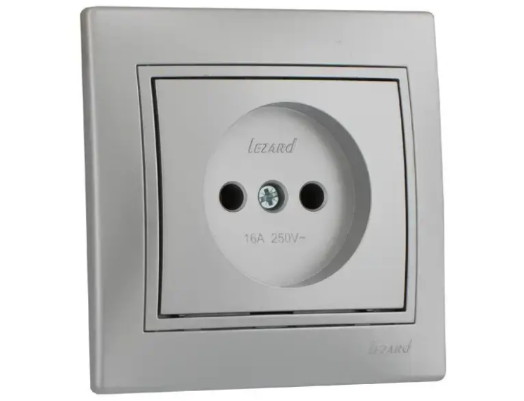 Розетка одинарная Lezard Mira без замятия Серый (26251138)