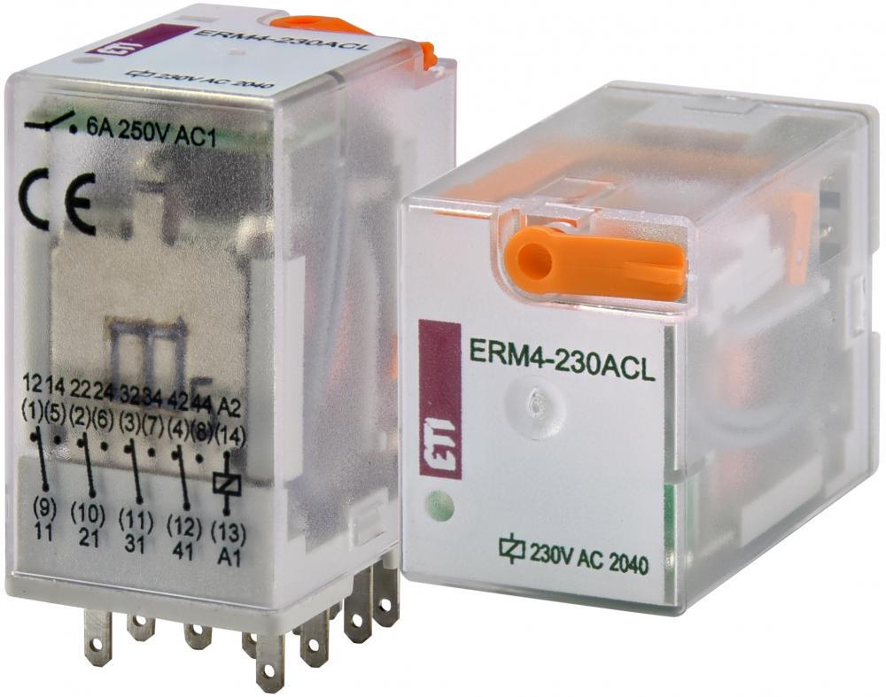 Реле промежуточное ETI ERM4-230AC 6A 4к 230V AC ERM4 (2473010)