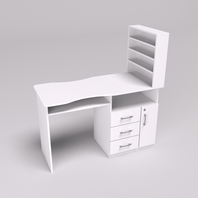 Стіл манікюрний Kontinent СМ-1 правий 1230х550х1264 мм Білий (27398485)