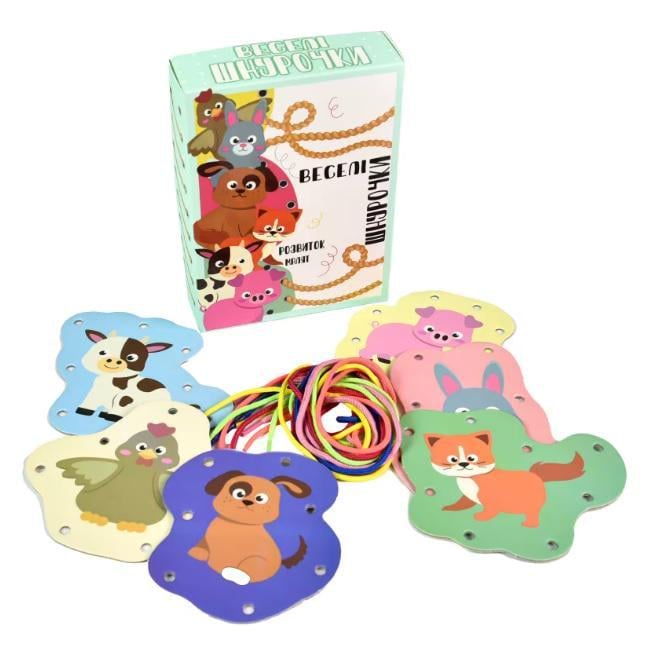 Настільна гра Strateg Веселі шнурочки Тварини (MTT-186823)