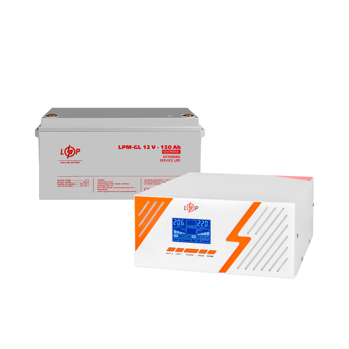 Комплект резервного питания ИБП/гелевая батарея UPS B1500/АКБ GL 1800 Wh (29694)