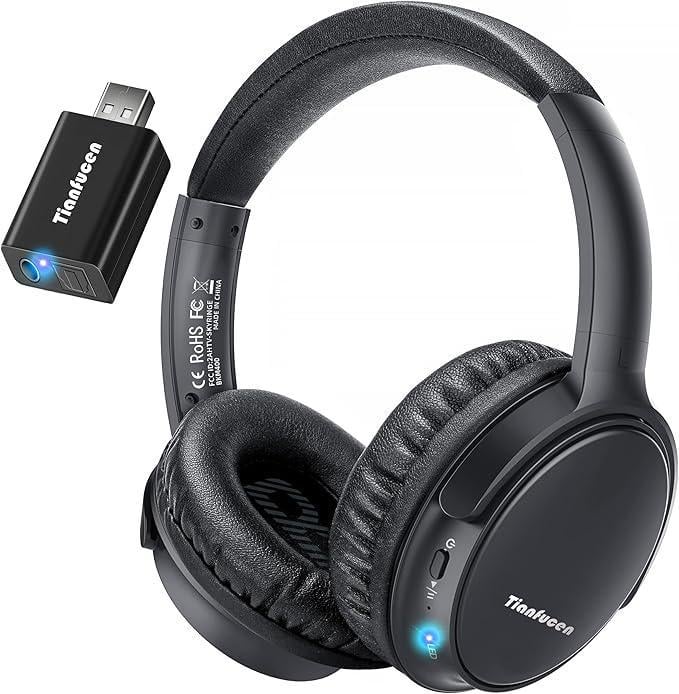 Навушники дротові для телевізора Tianfucen з портативним USB-передавачем Навушники дротові для телевізора Tianfucen з портативним USB-передавачем